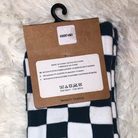 Vans Classic Dark Teal/Green and White Checkered Socks Men’s size 9-5-13 NWT - Picture 4 of 8